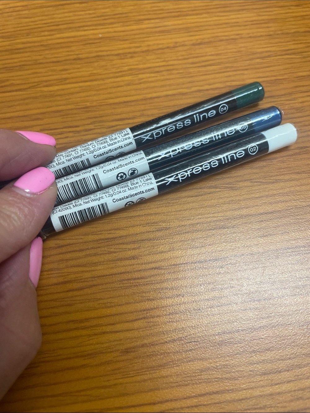 Coastal Scents Xpress Line Eyeliner Trio - White, Blue, Green
